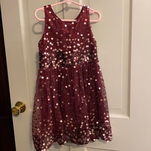 Chasing Fireflies Girls wine colored dress